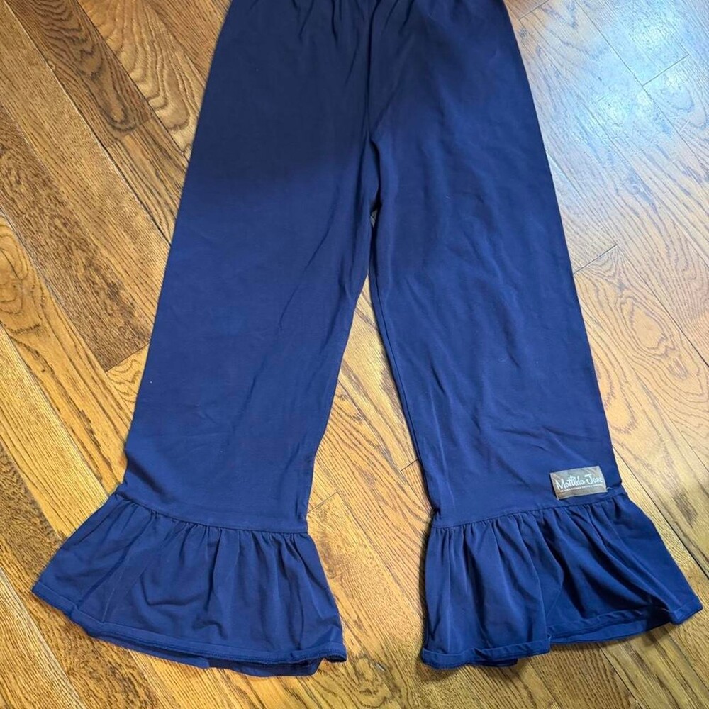 Matilda Jane girls navy blue flare pants with ruffles Size 14 #flares #kids